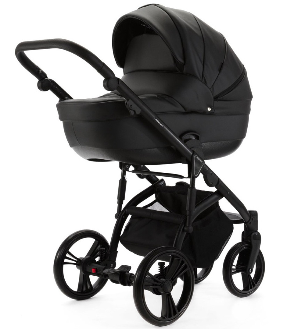 Детская коляска Adamex Lanti Deluxe 3 в 1 LN-SA2 (ЧЕРНАЯ КОЖА)