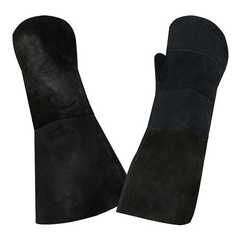 Краги двупалые, спилковые, черные, 43 см