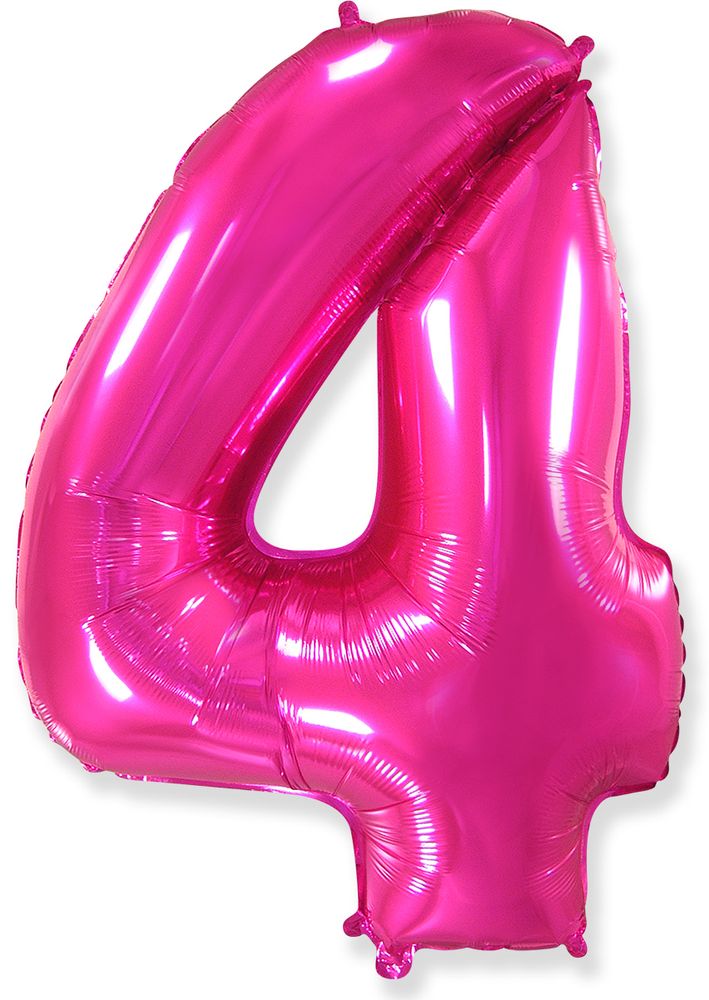 FM (40&#39;&#39;/102 см) Цифра, 4, Фуше, 1 шт. в уп.