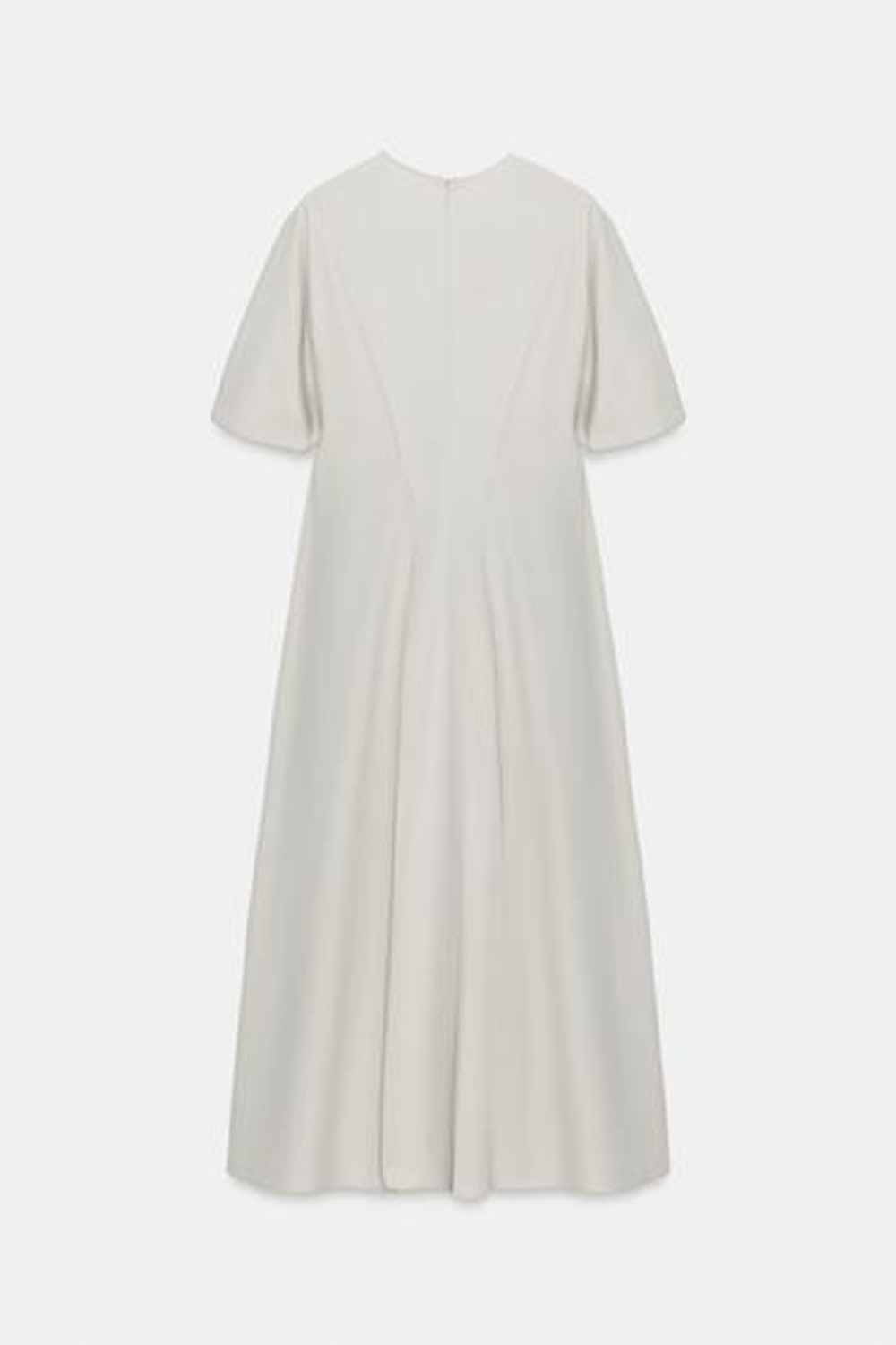 ZARA ПЛАТЬЕ ИЗ ПОПЛИНА СО СКЛАДКАМИ — ZW COLLECTION, СВЕТЛО-СЕРЫЙ