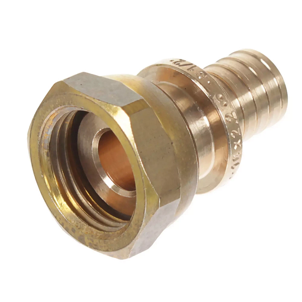 Соединитель Rehau RX plus 16 мм х 1/2" внутренняя резьба с накидной гайкой, бронза 456335