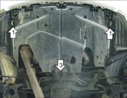 Усиленная защита Motodor картера двигателя. 2 мм, сталь. для Subaru Outback 2003-2009,Subaru Legacy 2006-2009,Subaru Impreza 2007-2011 арт.02223