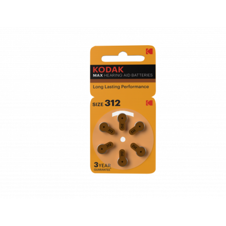 Батарейки Kodak ZA312-6BL [KZA312-6] MAX Hearing Aid