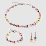 Серьги-пусеты Coeur de Lion Lilac-Yellow 2838/21-0847 цвет розовый, желтый, серебряный