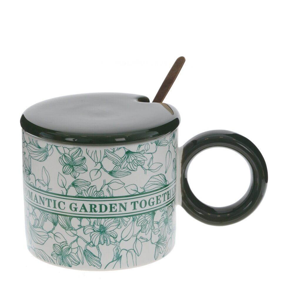 GAEM Кружка с крышкой и ложкой, 350 мл, L14 W9 H8 см, 4в.