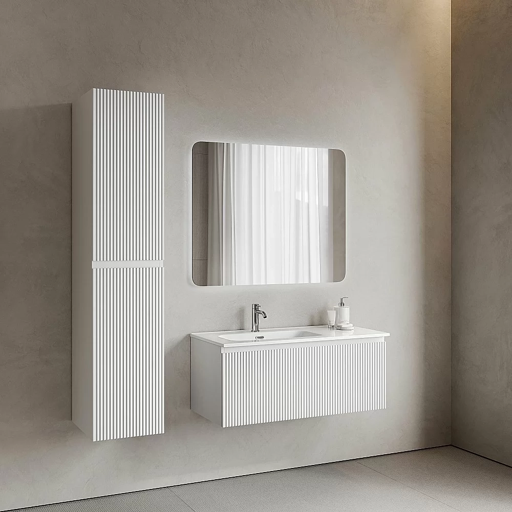 Тумба с раковиной Sancos Snob R 1.0 SNR1.0100LW/SNR1.0100RW Bianco