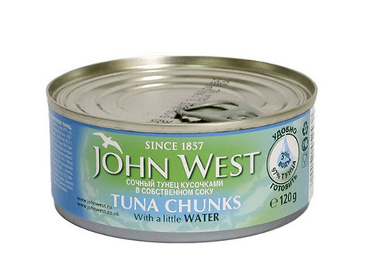 Тунец сочными кусочками в собственном соку John West, 120г