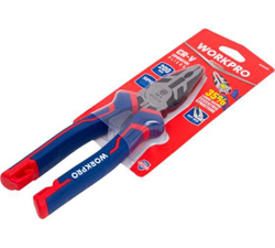 Пассатижи комбинированные WORKPRO 200 мм CR-V с противоскользящим отверстием для винта WP231125