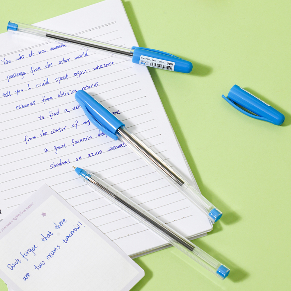 Ручка шариковая DELI "Q98", 1 мм, синяя