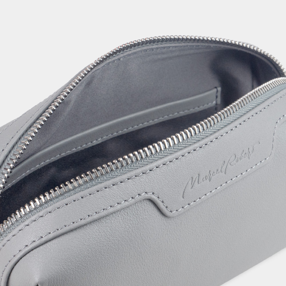 Несессер Tube из кожи теленка, серого цвета