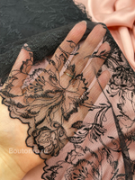 Кружево черное с цветами