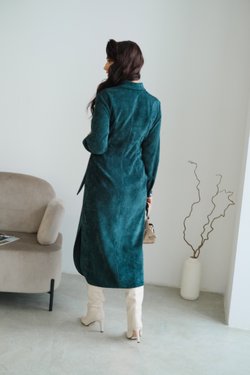 Платье с драпировкой из микровельвета