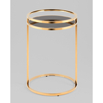 Журнальный столик Гестия 41*60см стекло черное сталь золото