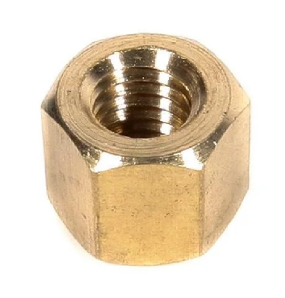 Гайка  8х1.25 приемной трубы 2101-1203019 (латунь) h=12 мм (уп25/50шт)