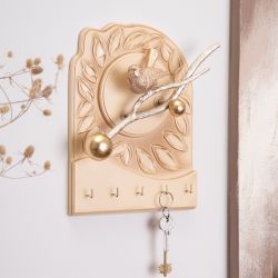 Полка-ключница Терра Бранч Айвори Мраморное Золото