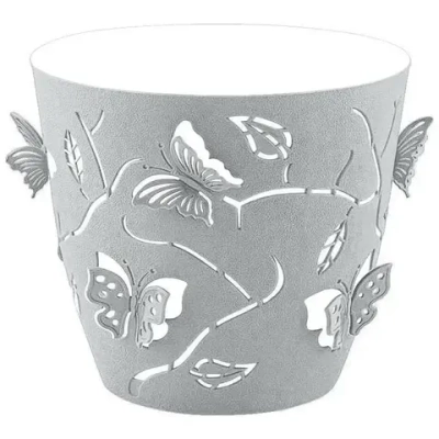 Горшок для цветов Plast Team Butterflies 1,4 л D145 мм круглый 147х134 мм серый шторм