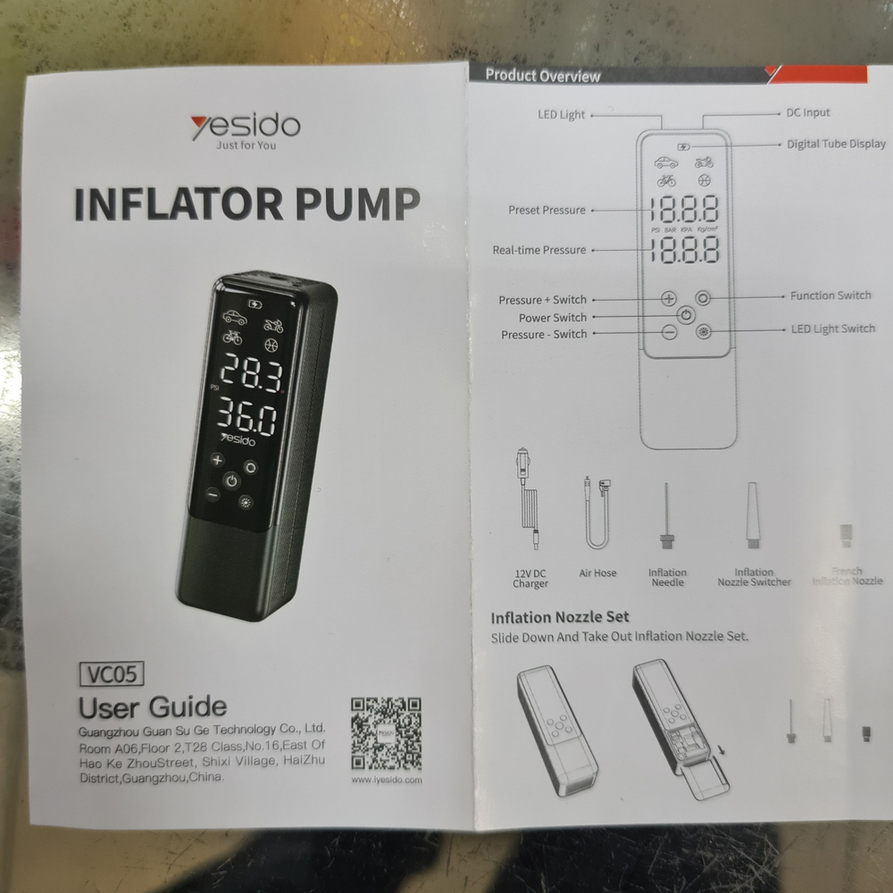 Компрессор автомобильный аккумуляторный YESIDO