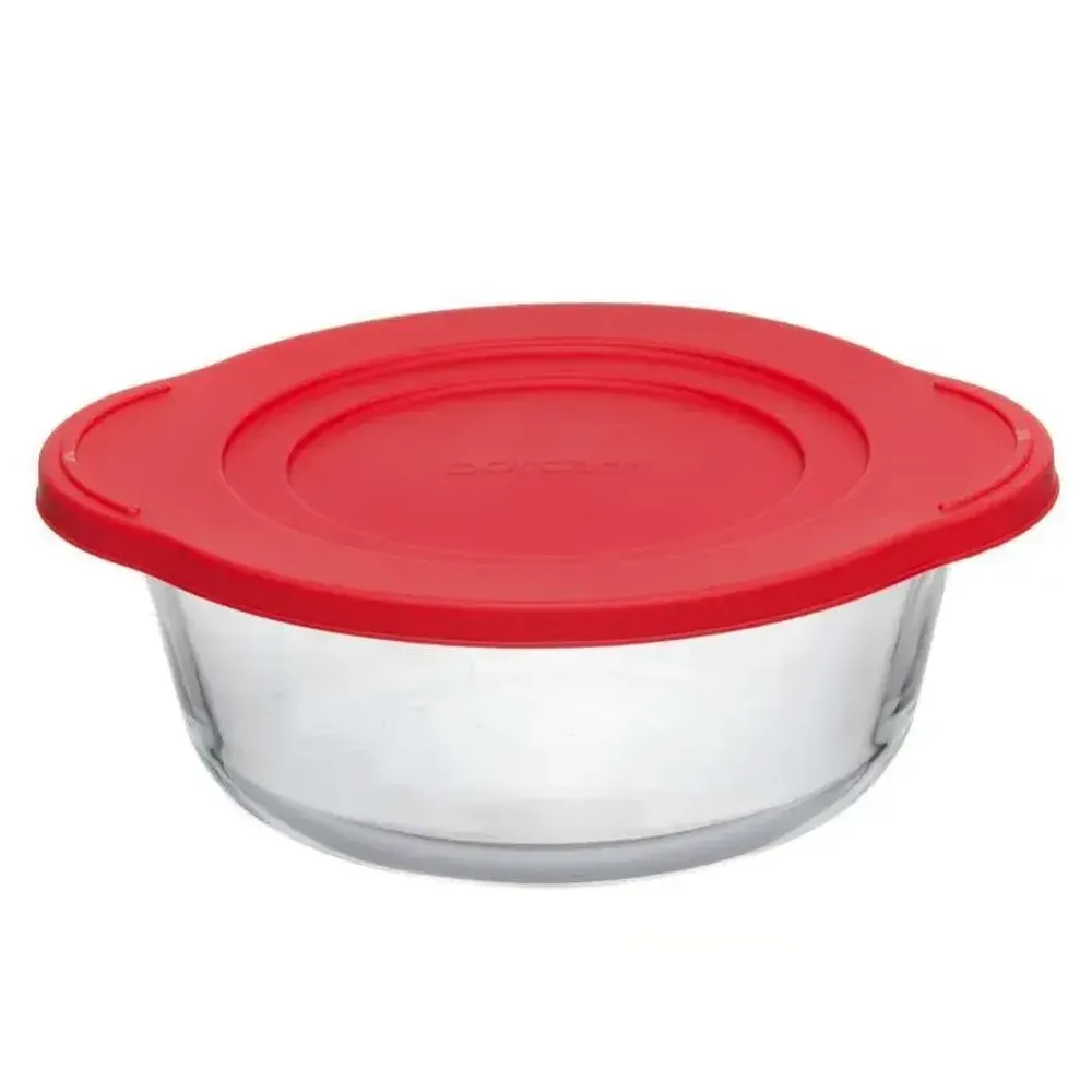 Посуда для СВЧ круглая 1,5 л c пластиковой крышкой