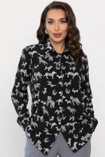 Рубашка с принтом Надель (черная) Б14360-16М LT Collection