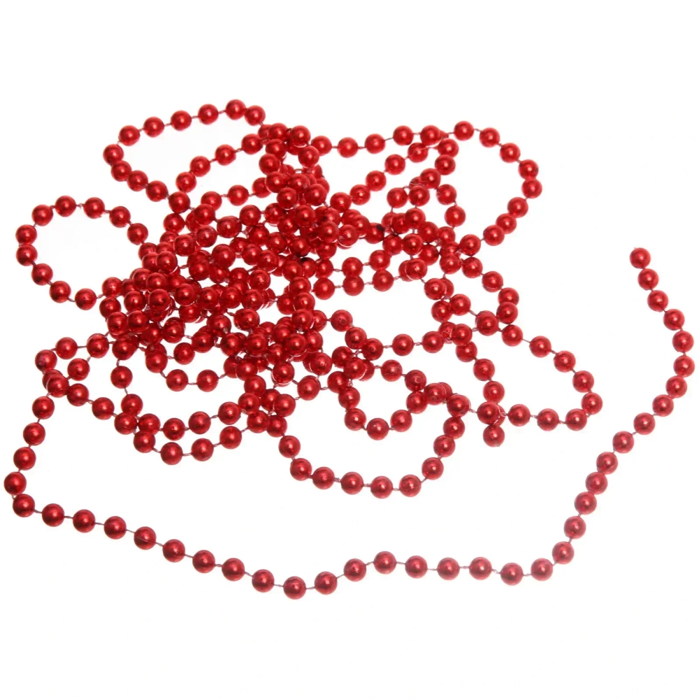 Бусы на елку 2,7м «Шарик» d-6мм, красный (pvc коробка)