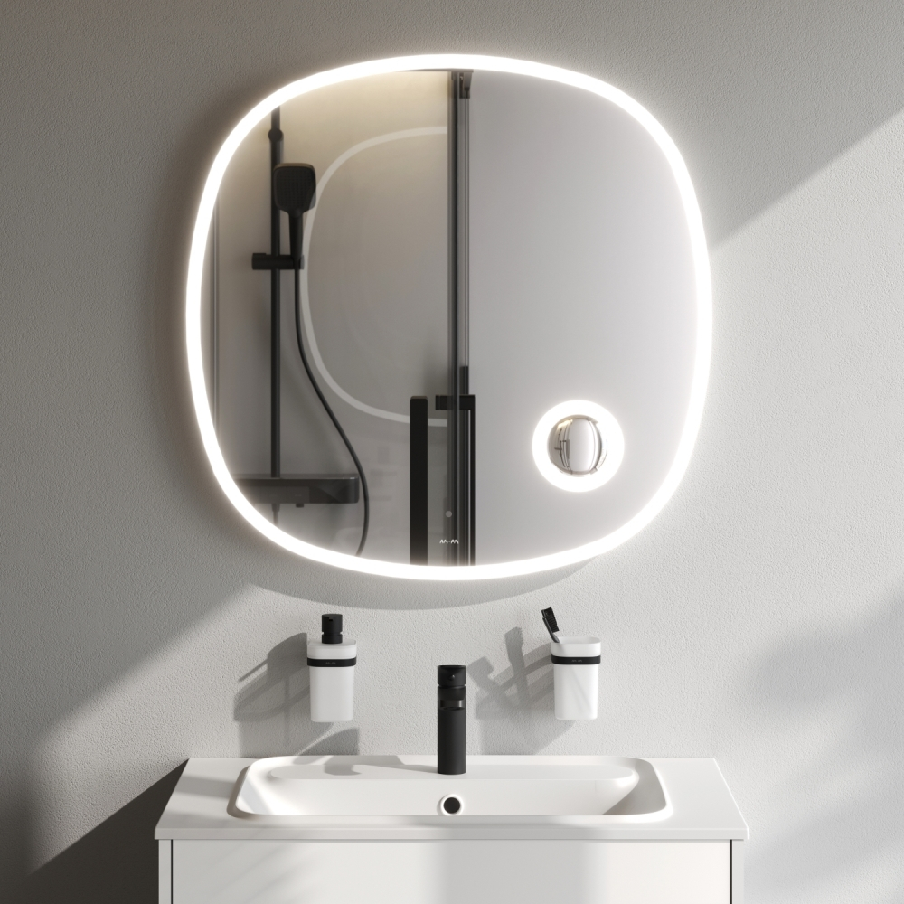 Зеркало с контурной LED-подсветкой, ИК сенсором и косметическим зеркалом, 80 см AM.PM Func M8FMOX0803SA