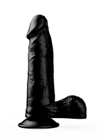 Упругий чёрный фаллоимитатор на присоске - 15,5 см. (Цвет: черный)