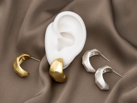 Серьги-кольца "Satin Relief" 26.5мм