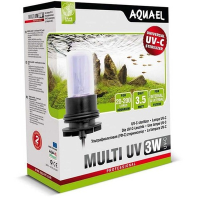 Aquael UV AS 3 Вт стерилизатор для фильтров с диаметром шланга 14 мм