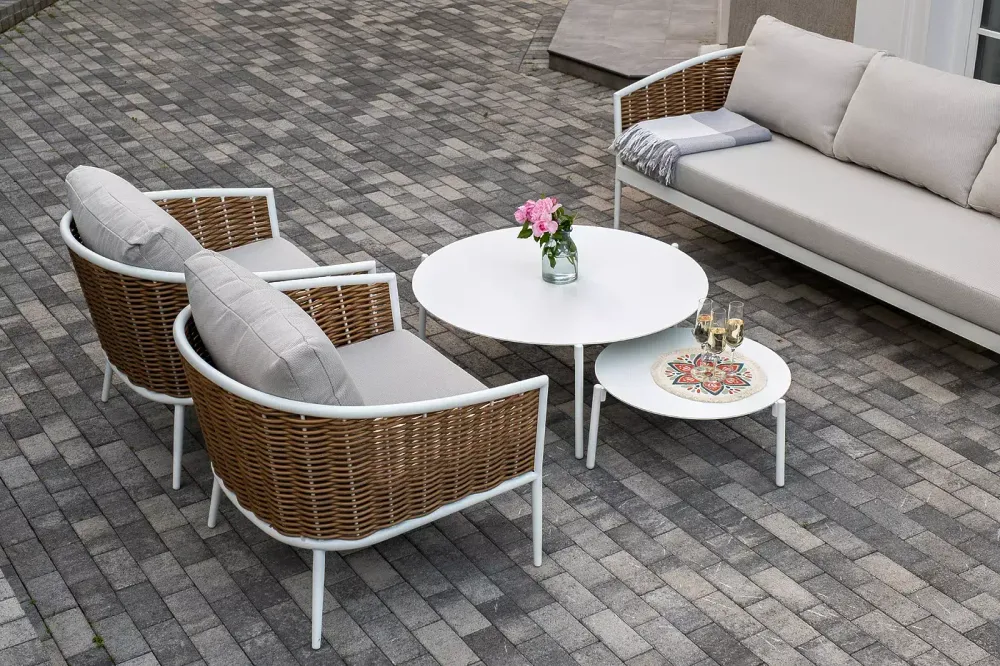 "Тоскана" лаунж-зона из искусственного ротанга, цвет соломенный