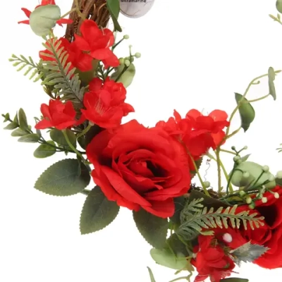 Цветы искусственные венок «Сказка» 42см красный