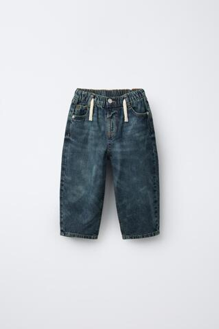 ZARA ДЖИНСЫ BALLOON С ЭФФЕКТОМ ПОТЕРТОСТИ, СИНИЙ