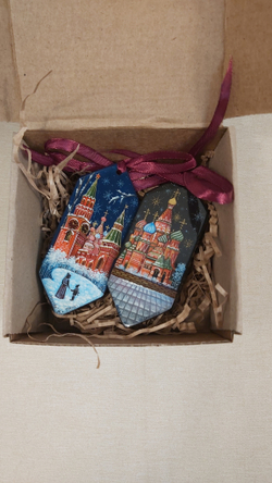 Набор ёлочных игрушек "Конфеты с росписью Палех-5"