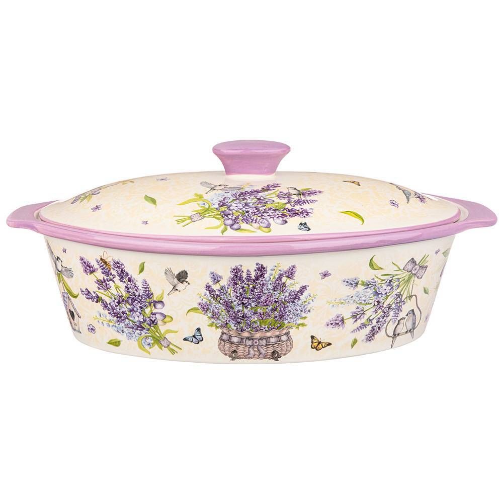 ФОРМА ДЛЯ ЗАПЕКАНИЯ С КРЫШКОЙ AGNESS "ЛАВАНДА" ОВАЛЬНАЯ 3,2 Л 37,5Х22Х15,5СМ