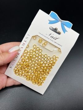 Дизайн для ногтей кольца металлические золото 5мм