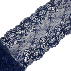 Кружево эластичное темно-синие 17 см