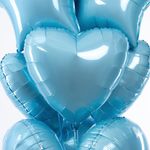 F Шар Сердце 18''/46 см, Голубой сатин (БГ-15)