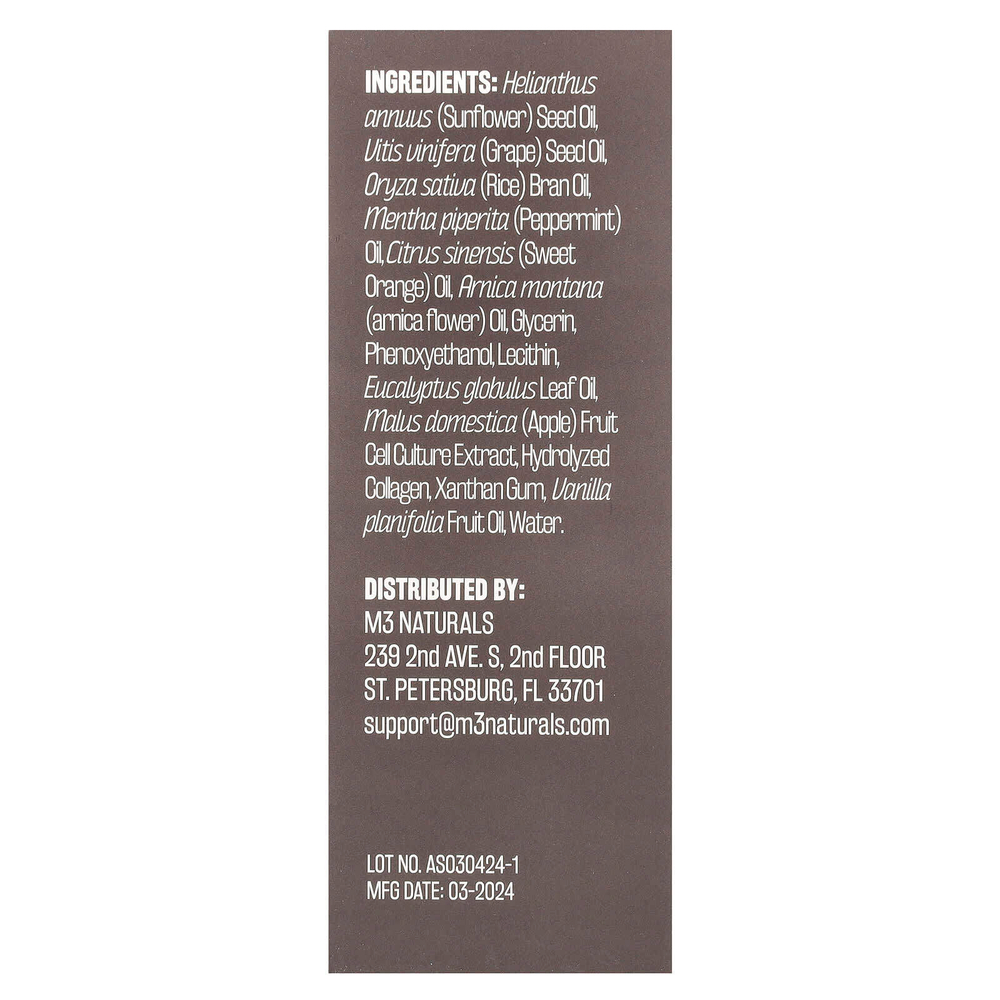 M3 Naturals, Масло для массажа при боли в мышцах, сладкий апельсин и ваниль, 240 мл (8 жидк. унц.)