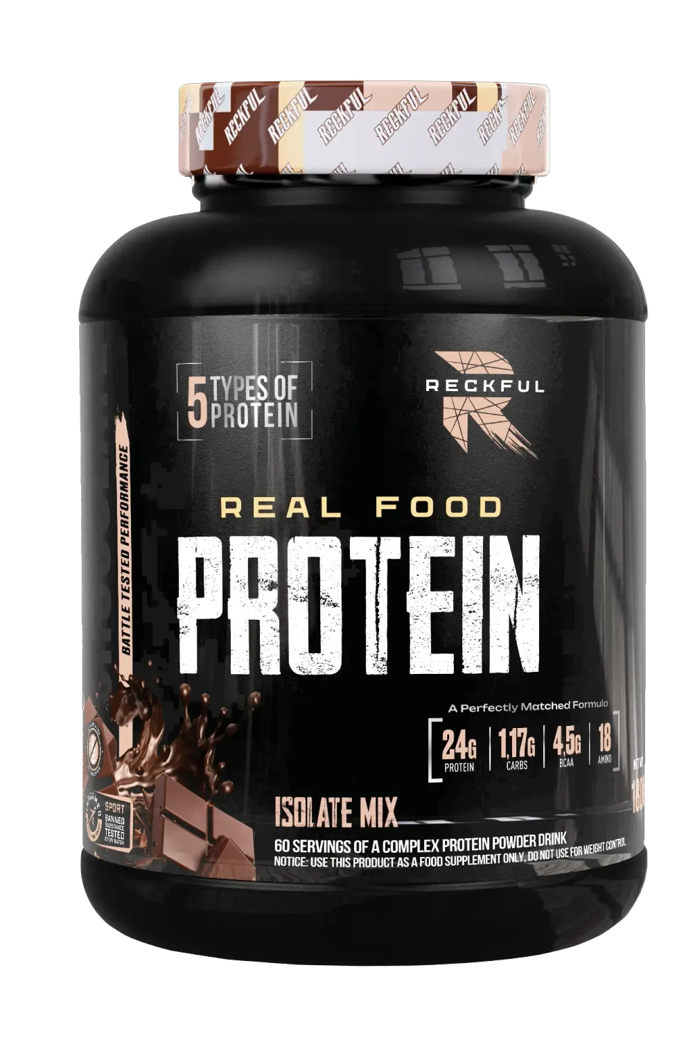 БАД Real Food Protein isolate-mix 1800g NO lactose (Reckful)