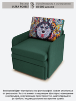 Кресло-кровать "Миник" с подлокотниками Ultra Forest, купон Хаски