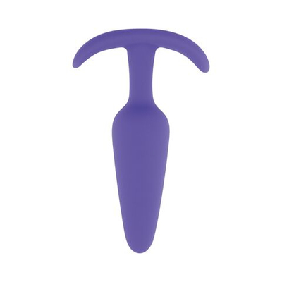 Фиолетовая анальная пробка с ограничителем - 13,5 см. (Цвет: фиолетовый)