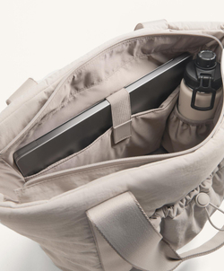 Oysho Сумка-шоппер с передним карманом, экрю