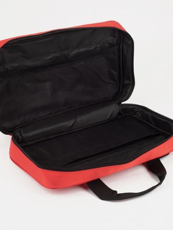 Сумка деловая на молнии, длинный ремень, цвет красный