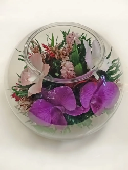 натуральные цветы в стекле, вакуум