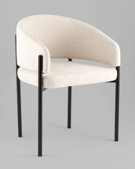 Стул Делия шенилл молочный