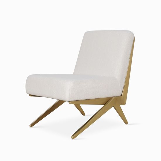 Кресло Otis цвет золотистый/белый