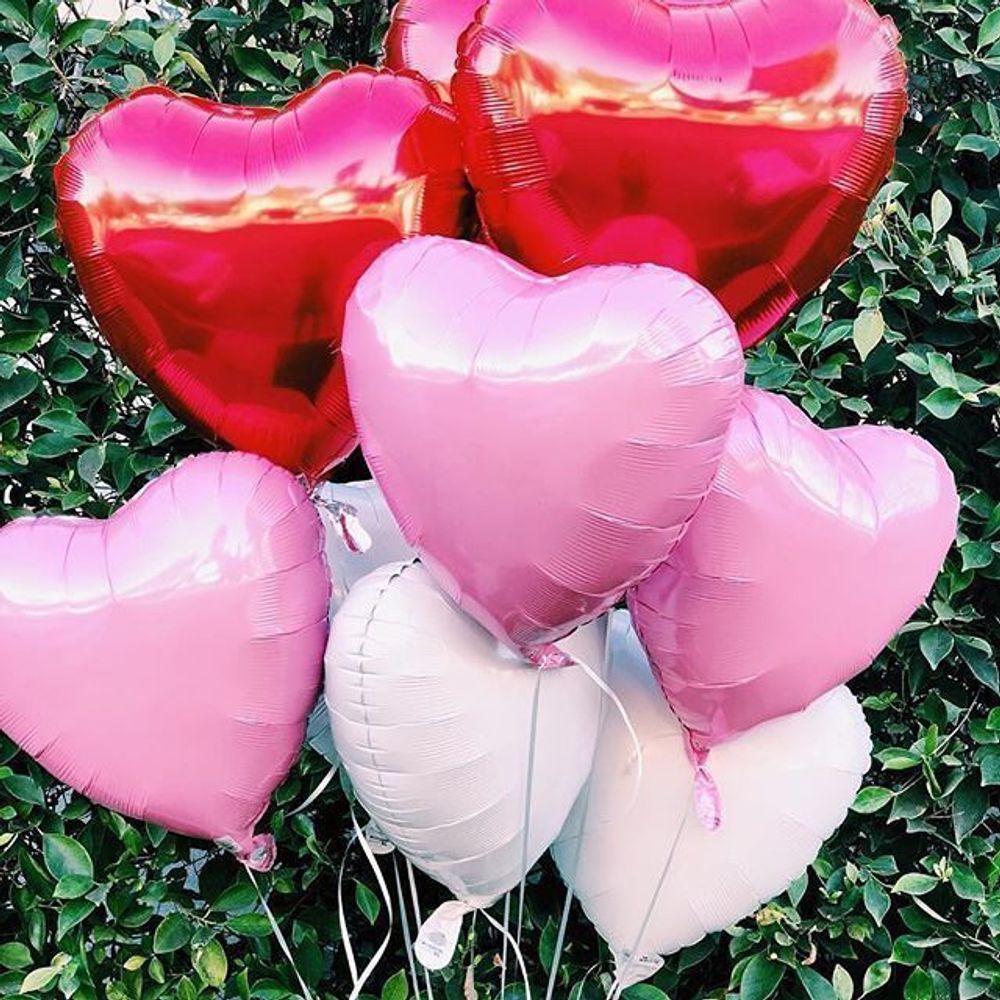 Шар (18" /46 см) Сердце, Розовый 1 шт.