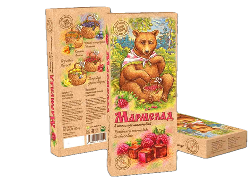 МАРМЕЛАД МАЛИНОВЫЙ В ТЕМНОМ ШОКОЛАДЕ 150 г.