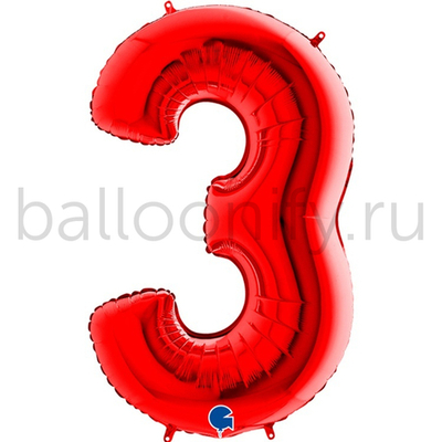 Шар ЦИФРА 3 Red 40" 102 см