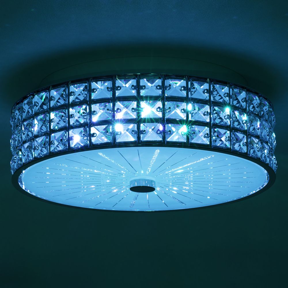 Citilux Портал CL32413G1 LED RGB Люстра хрустальная с пультом Хром