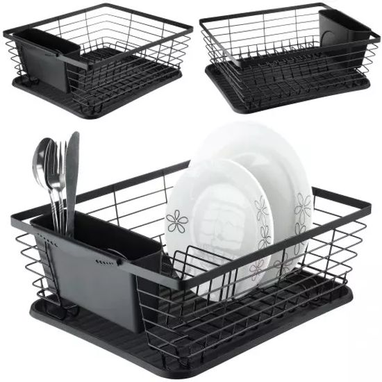 Сушилка для посуды с поддоном черная Ofenbach NB 100403 из алюминия